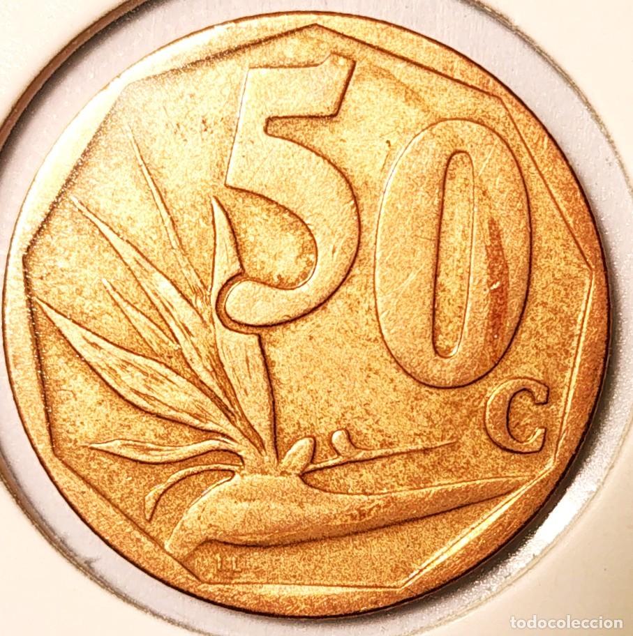 Monedas antiguas de &Aacute;frica: SUDAFRICA (1961-) - 50 CENTAVOS 2007 - REPUBLICA - FLORES - A - 5 GR. ACERO BRONCEADO - DIAMETRO 22