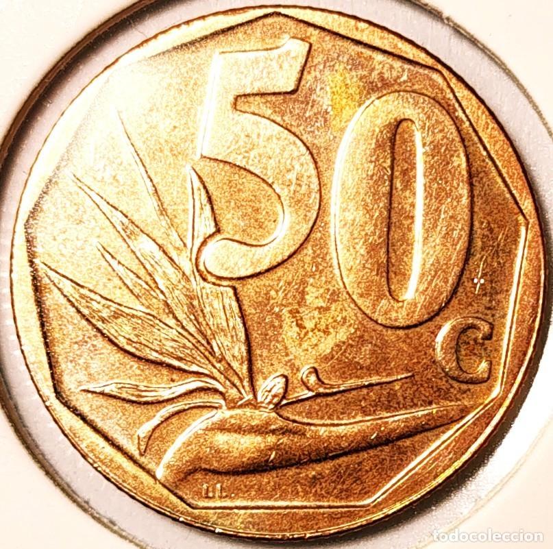 Monedas antiguas de &Aacute;frica: SUDAFRICA (1961-) - 50 CENTAVOS 2016 - REPUBLICA - FLORES - A - 5 GR. ACERO BRONCEADO - DIAMETRO 22