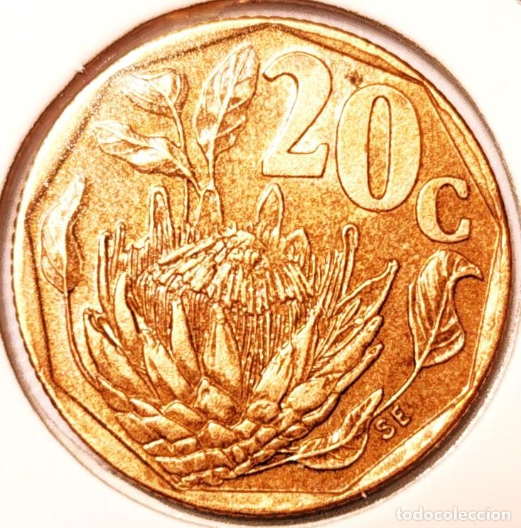 Monedas antiguas de &Aacute;frica: SUDAFRICA (1961-) - 20 CENTAVOS 1995 - REPUBLICA - FLORES - A - 3,50 GR. ACERO BRONCEADO