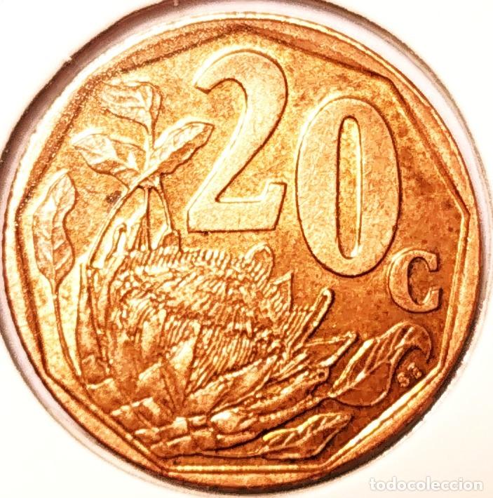 Monedas antiguas de &Aacute;frica: SUDAFRICA (1961-) - 20 CENTAVOS 1996 - REPUBLICA - FLORES - A - 3,50 GR. ACERO BRONCEADO