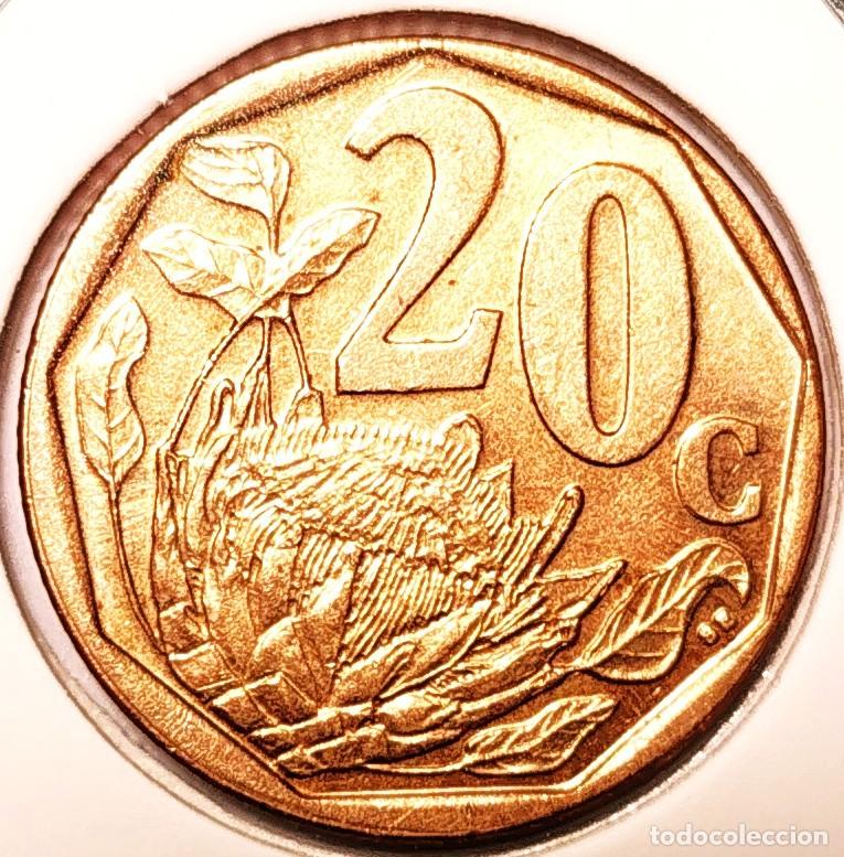 Monedas antiguas de &Aacute;frica: SUDAFRICA (1961-) - 20 CENTAVOS 2010 - REPUBLICA - FLORES - A - 3,50 GR. ACERO BRONCEADO