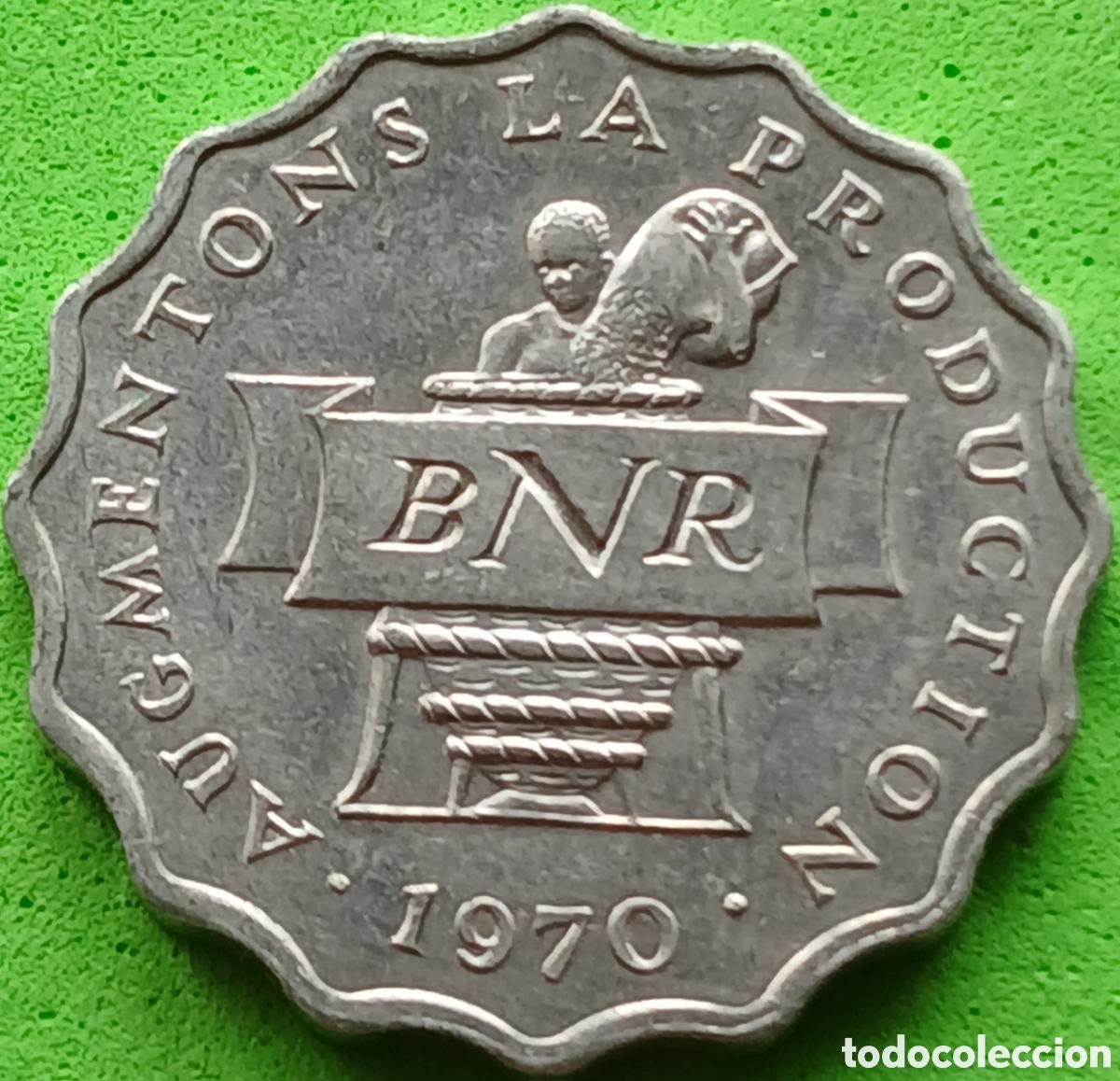 Monedas antiguas de &Aacute;frica: Ruanda 2 francos 1970 km#10 FAO