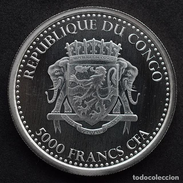 Monedas antiguas de &Aacute;frica: 2015 - 5000 FRANCOS Plata PROOF - Gorilla Silverback - CONGO - Foto 2