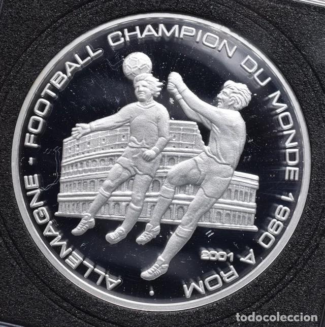 Monedas antiguas de &Aacute;frica: 1990 - 1000 CFA Plata PF - Fifa World Cup - CONGO