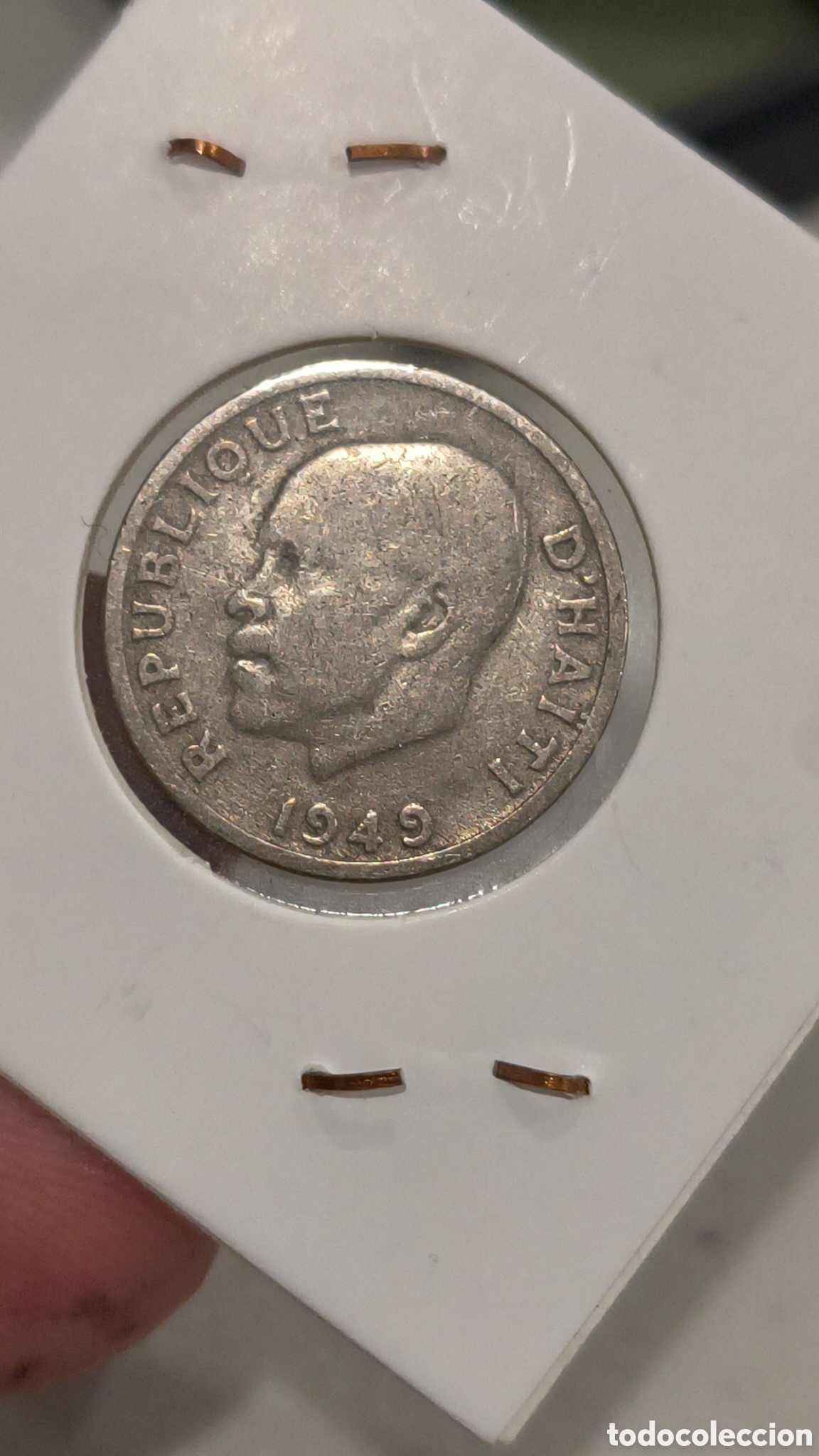 Alte M&uuml;nzen aus Afrika: Haiti 10 centimes 1949