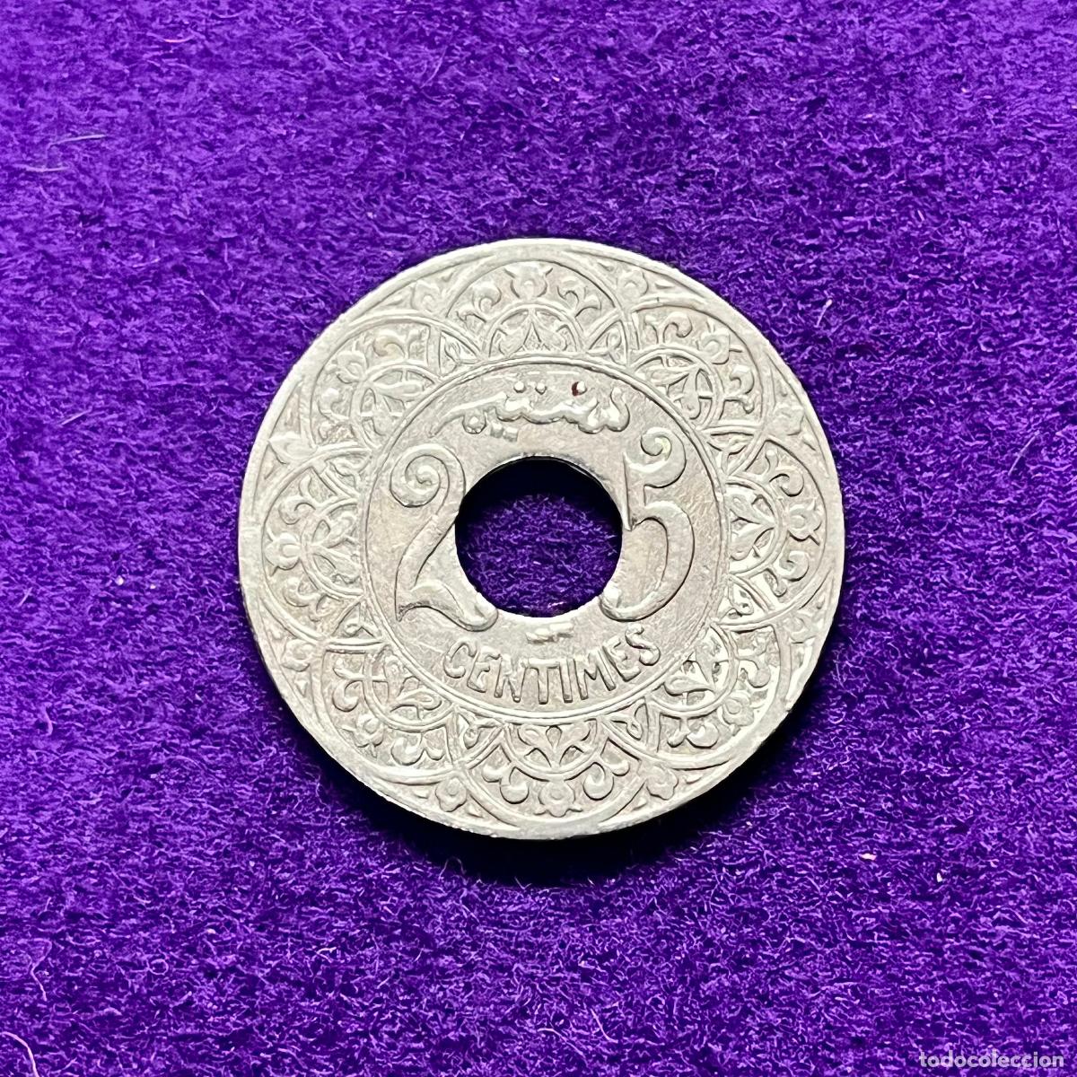 Monedas antiguas de &Aacute;frica: MONEDA MARRUECOS. 1924. PROTECTORADO FRANCES. 25 CTS. ORIGINAL.