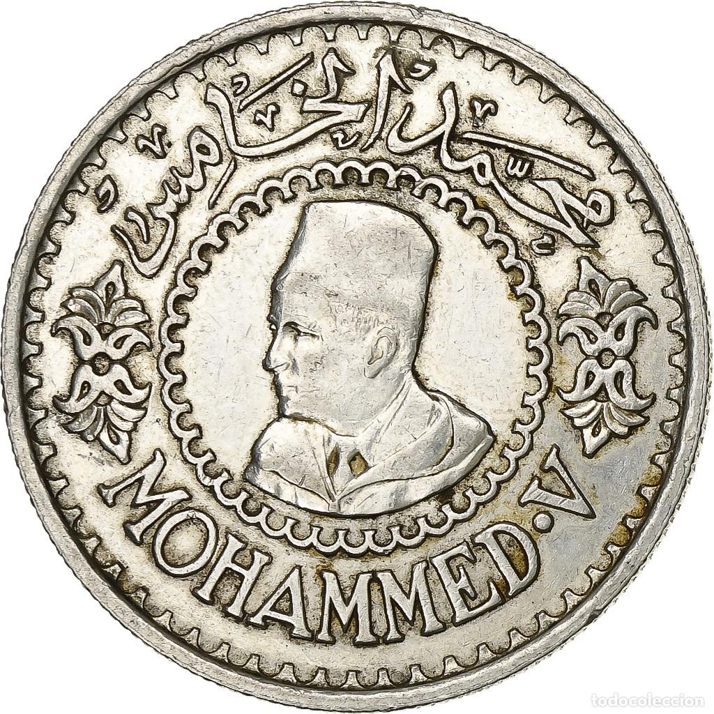 Monedas antiguas de &Aacute;frica: [#1120945] Marruecos, Mohammed V, 500 Francs, 1956, Paris, Plata, EBC, KM:54