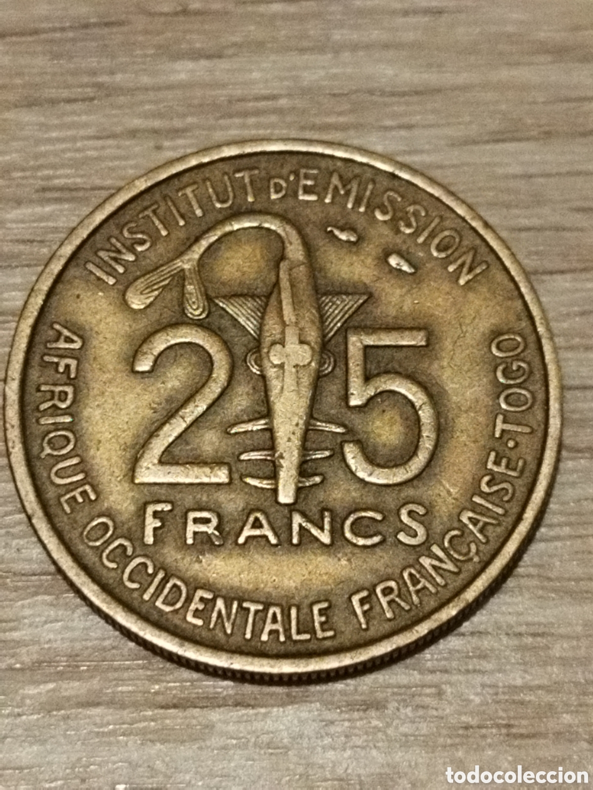 Monedas antiguas de &Aacute;frica: Africa occidental francesa-togo- moneda de 25 francos de 1957 km#9