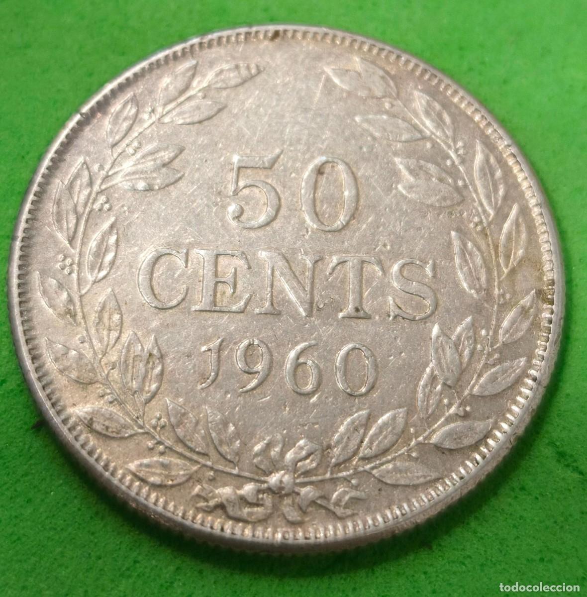 Monedas antiguas de &Aacute;frica: LIBERIA A&Ntilde;O 1960 50 CTS PLATA (900) PESO 10,4 GR OFERTA