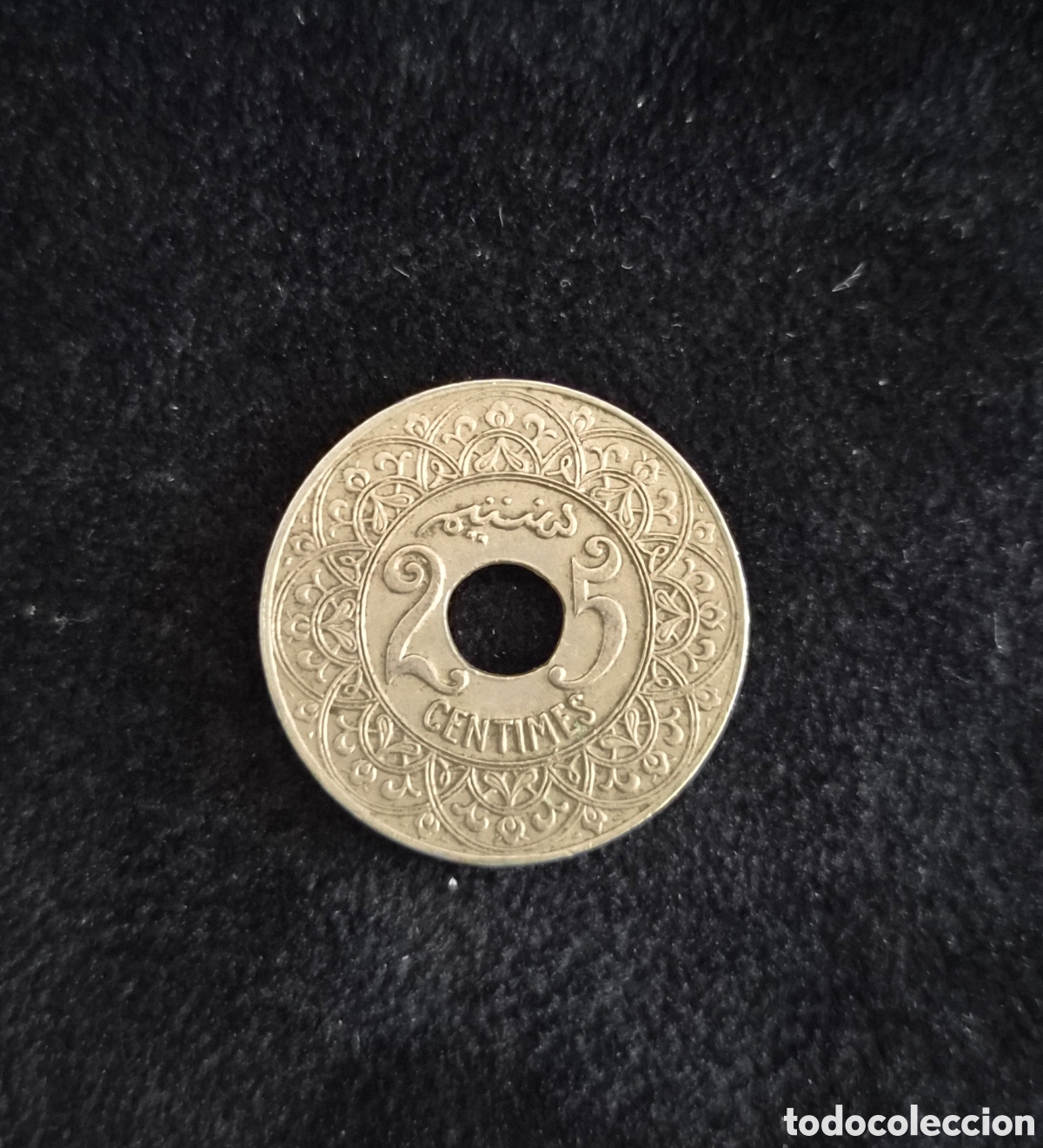 Monedas antiguas de &Aacute;frica: Marruecos &ndash; 25 C&eacute;ntimos &ndash; Imperio Jerifiano &ndash; Protectorado Franc&eacute;s &ndash; Moneda Antigua