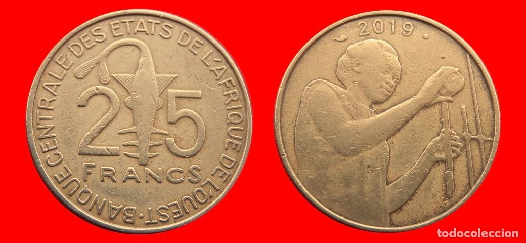Monedas antiguas de &Aacute;frica: 25 FRANCOS 2019 AFRICA DEL OESTE-156535