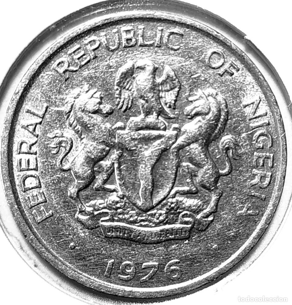 Monedas antiguas de &Aacute;frica: NIGERIA (1973-) - 10 KOBO 1976 - B - 3,90 GR. CUPRONIQUEL - DIAMETRO 22,80 mm - MB - KM#10.1