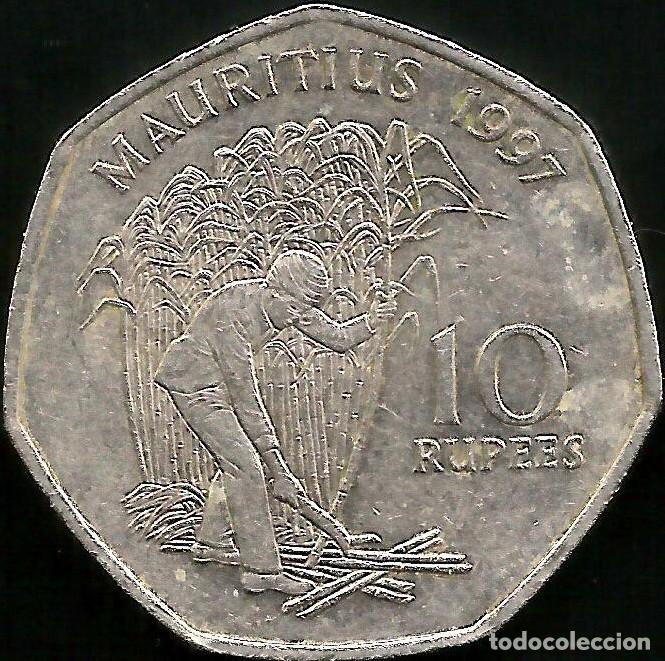 Monedas antiguas de &Aacute;frica: MAURICIO 1997 - 10 RUPEES - KM 61 - CIRCULADA