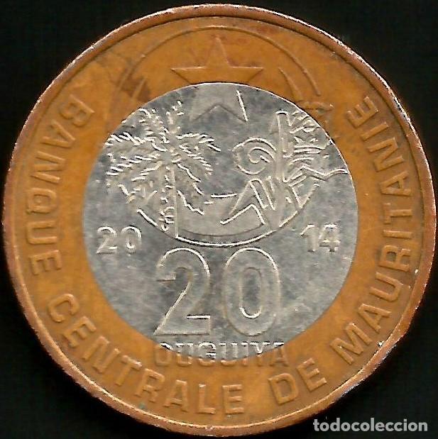 Monedas antiguas de &Aacute;frica: MAURITANIA 2014 - 20 OUGUIYA - KM 8 - CIRCULADA