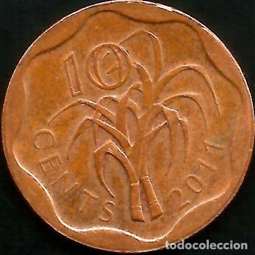 Old Coins of Africa: SUAZILANDIA 2011 - 10 CENTS - KM 57 - CIRCULADA