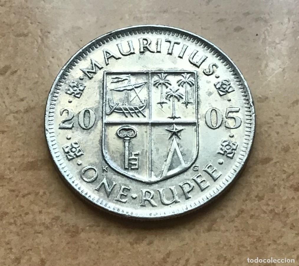 Monedas antiguas de &Aacute;frica: 1 rupia de Islas Mauricio. A&ntilde;o 2005