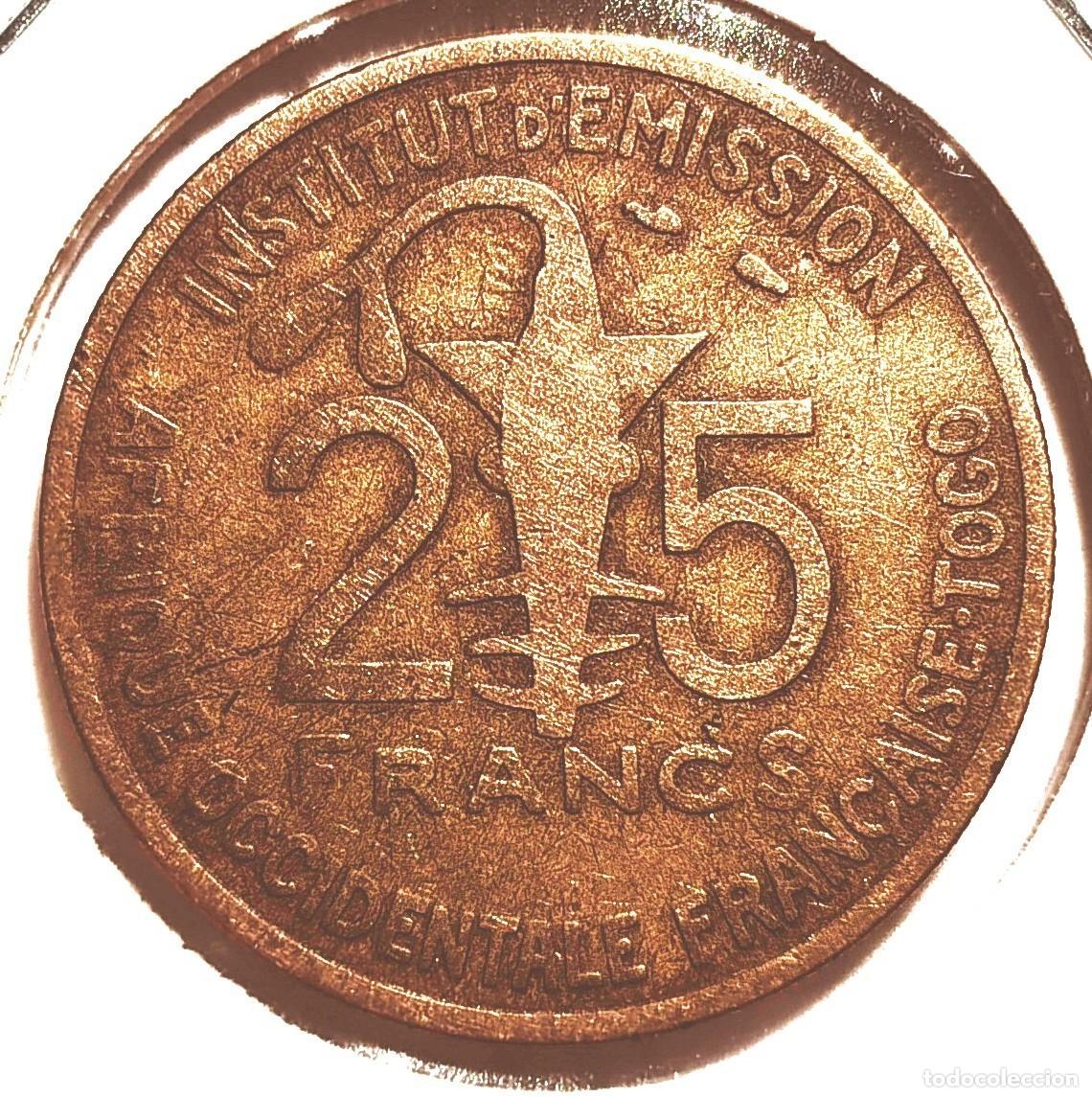 Monedas antiguas de &Aacute;frica: AFRICA OCCIDENTAL FRANCESA-TOGO (1944-1958) - 25 FRANCOS 1957 - B - 8 GR. COBRE-ALUMINIO-NIQUEL