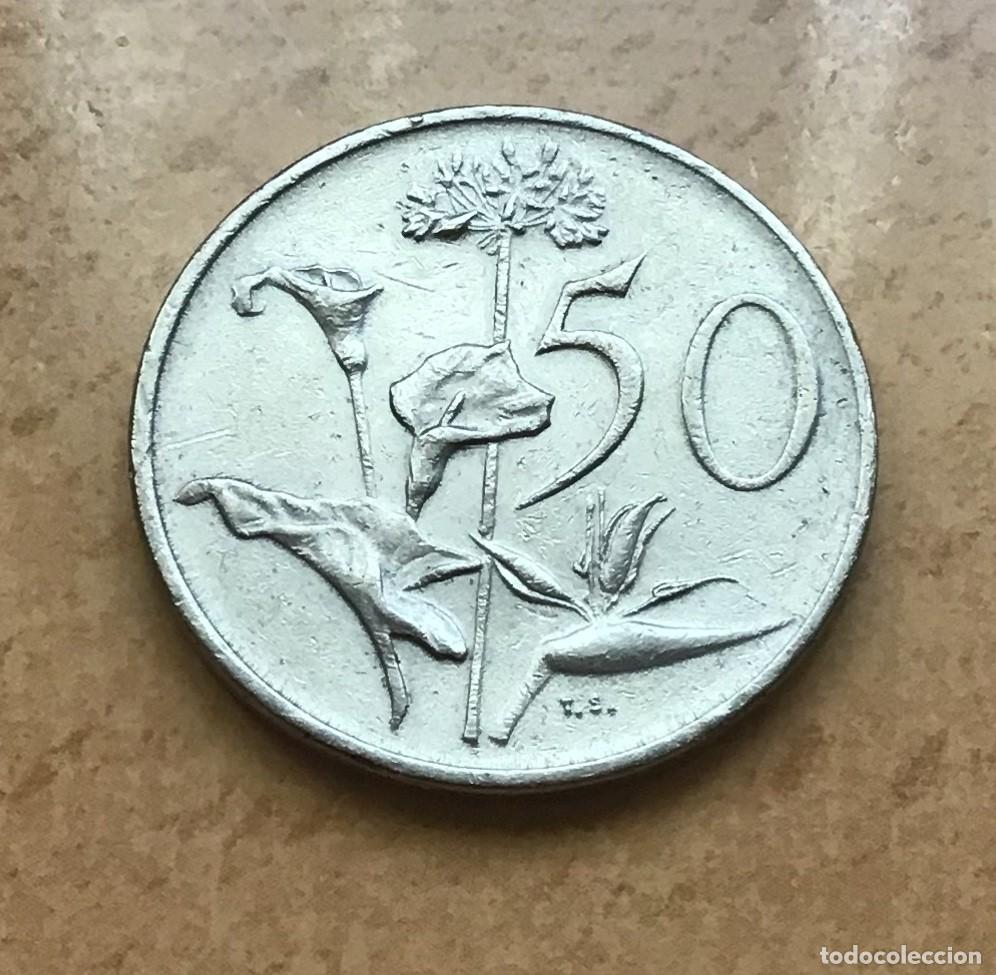Monedas antiguas de &Aacute;frica: 50 centavos de Sud&aacute;frica. A&ntilde;o 1984