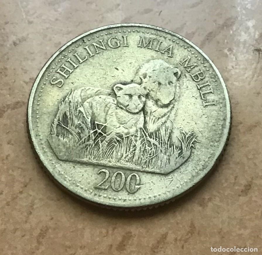 Monedas antiguas de &Aacute;frica: 200 chelines de Tanzania. A&ntilde;o 1998