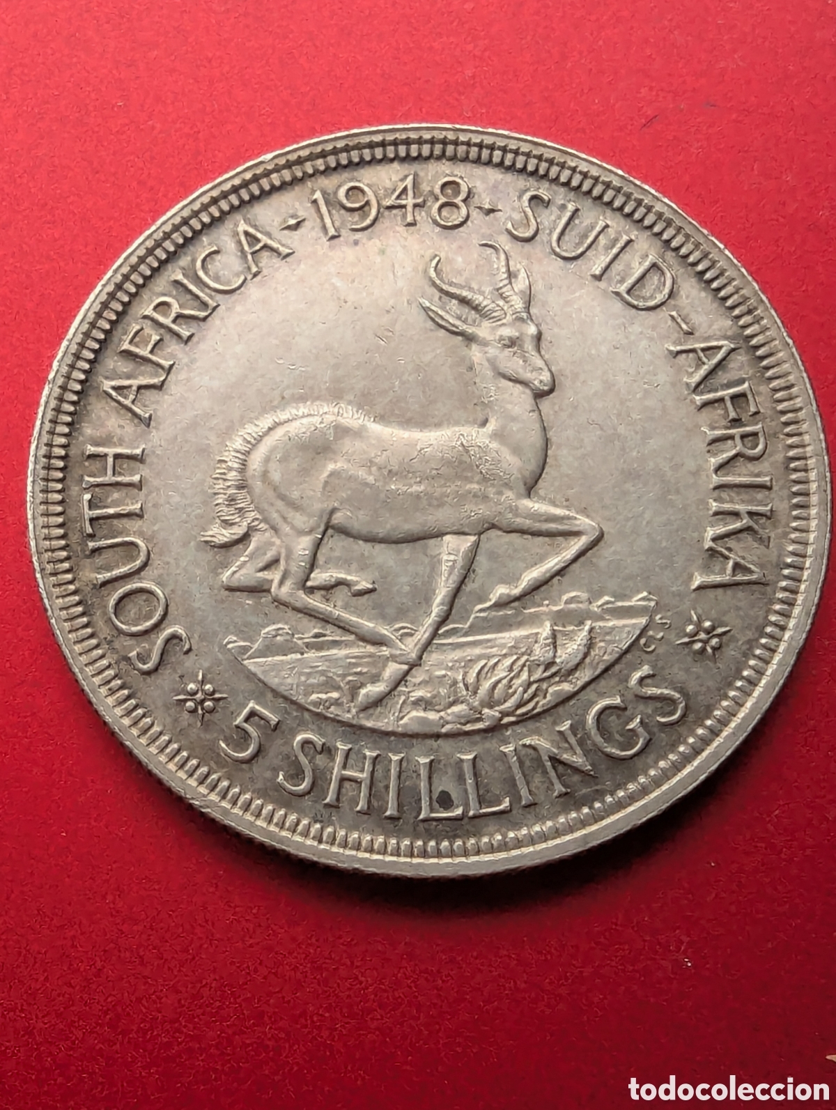 Alte M&uuml;nzen aus Afrika: Sud&aacute;frica 5 chelines 1848 plata