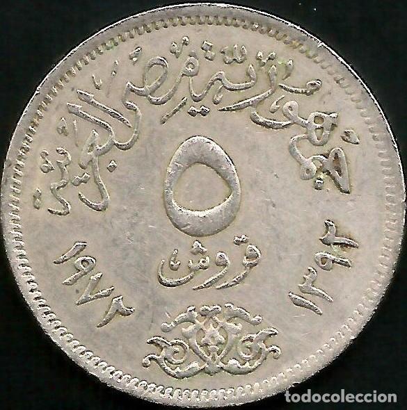 Moedas antigas de &Aacute;frica: EGIPTO 1972 - 5 PIASTRES - KM a428 - CIRCULADA