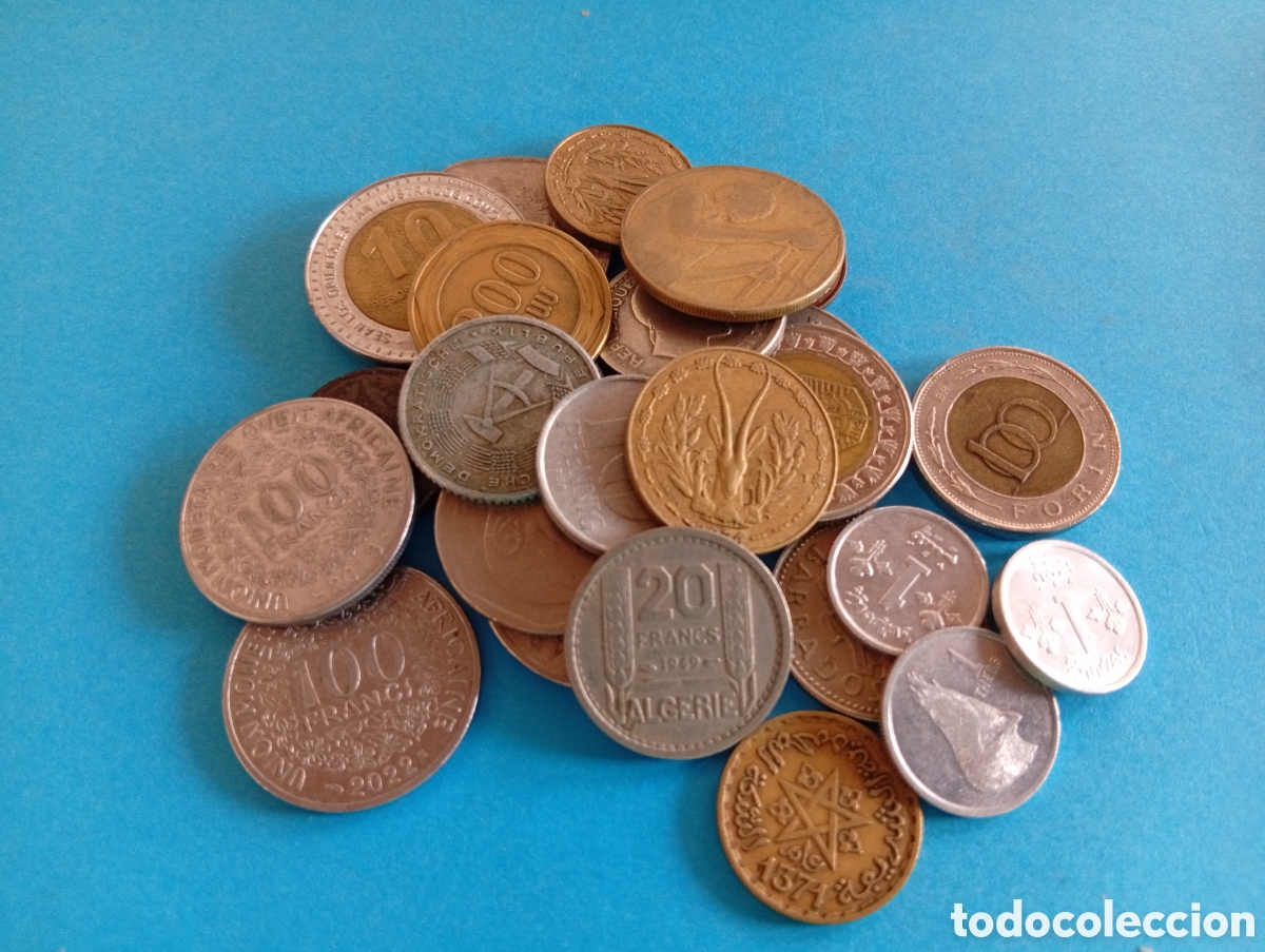 Monedas antiguas de &Aacute;frica: Lote de 27 monedas de varios pa&iacute;ses