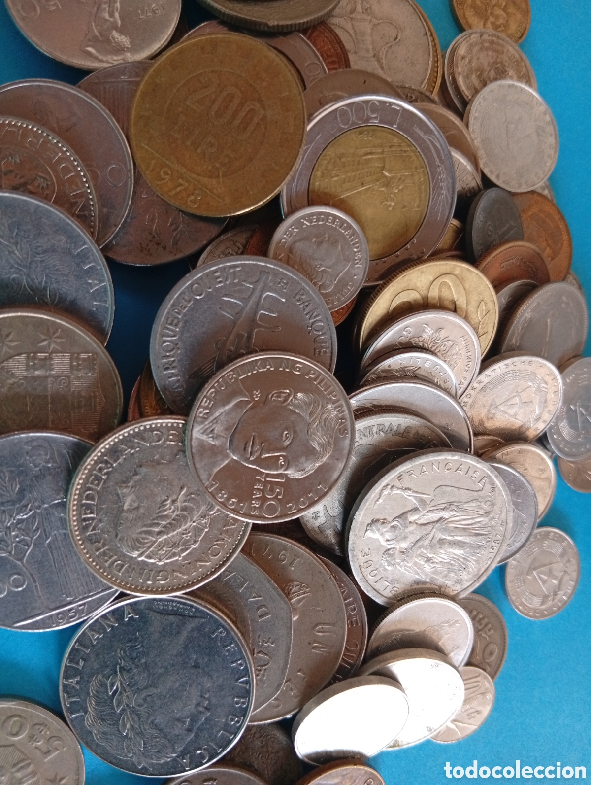 Monedas antiguas de &Aacute;frica: Lote de 100 monedas extranjeras - Foto 2