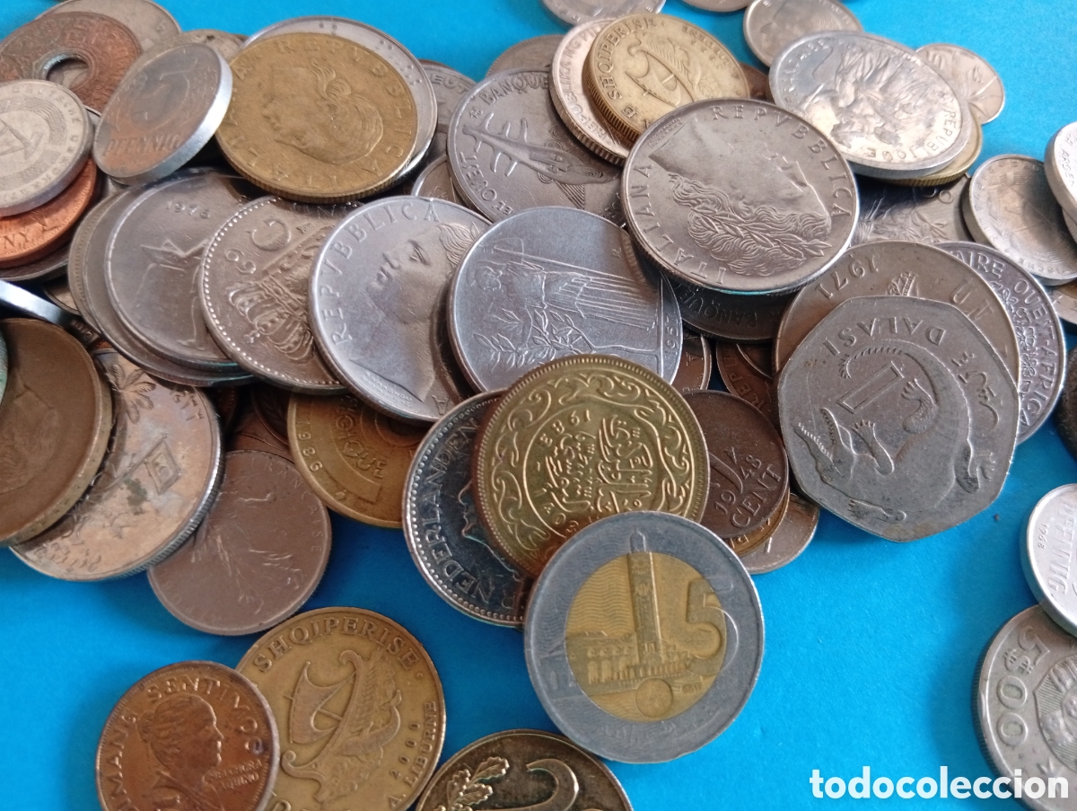 Monedas antiguas de &Aacute;frica: Lote de 100 monedas extranjeras - Foto 3
