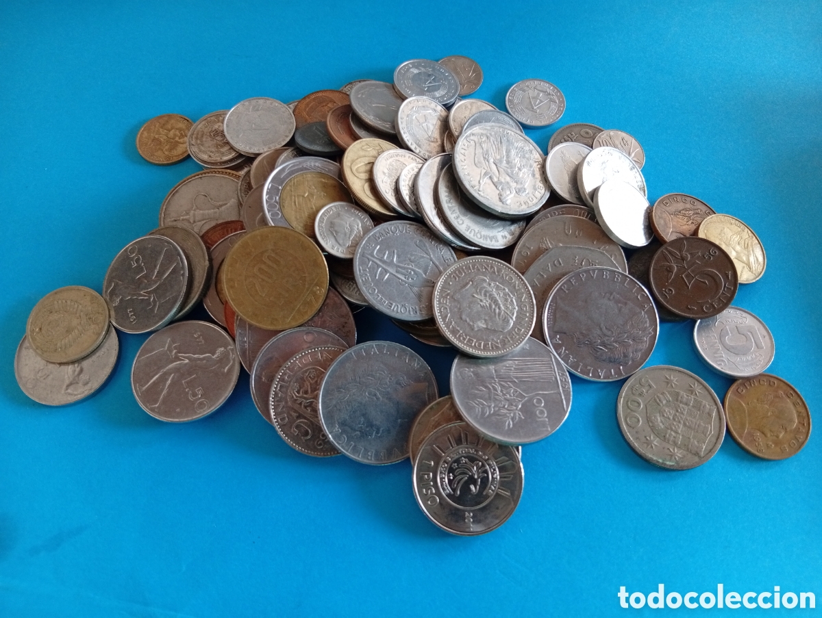 Monedas antiguas de &Aacute;frica: Lote de 100 monedas extranjeras