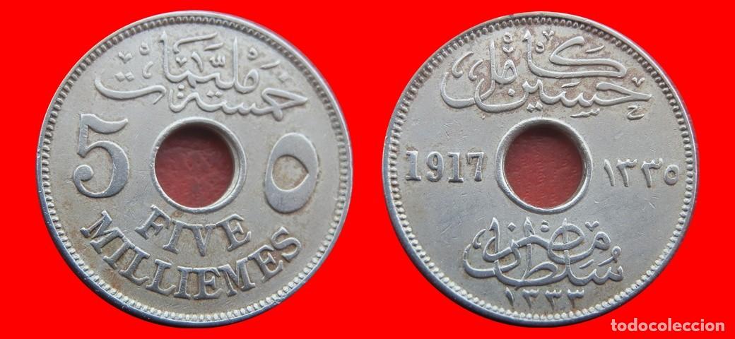 Monedas antiguas de &Aacute;frica: 5 MILLIEMES 1917 EGIPTO-156627