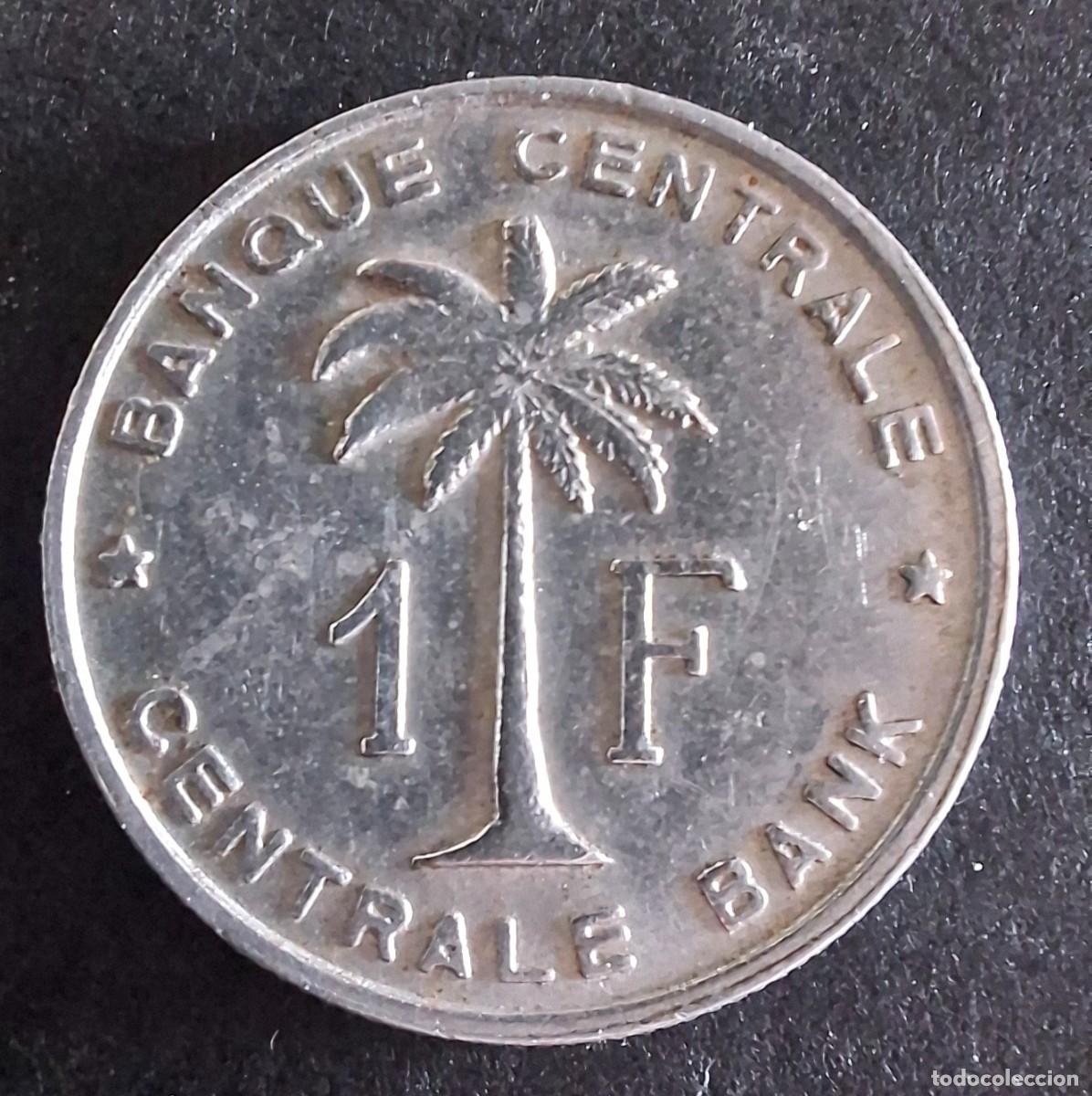 Moedas antigas de &Aacute;frica: CONGO BELGA RWANDA-URUNDI 1 Franc 1957 KM 4
