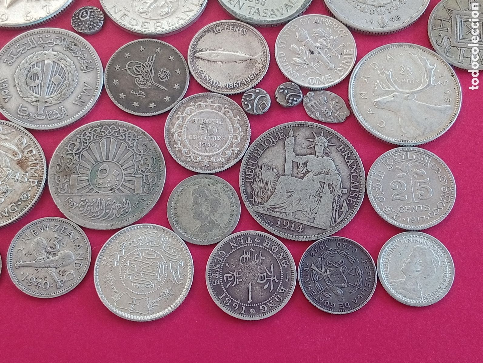 Monedas antiguas de &Aacute;frica: Lote de monedas extranjeras de plata - Foto 2