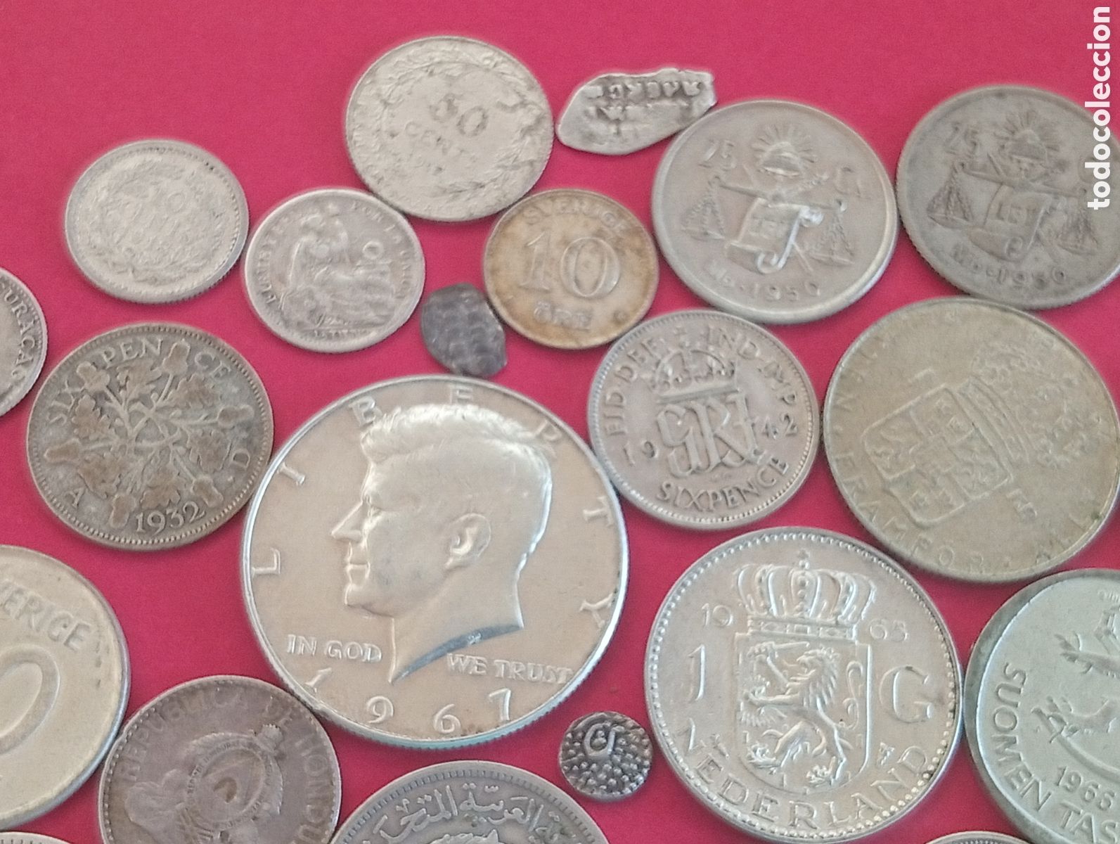 Monedas antiguas de &Aacute;frica: Lote de monedas extranjeras de plata - Foto 3