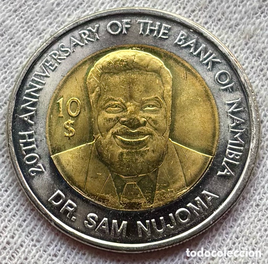 Monedas antiguas de &Aacute;frica: Moneda NAMIBIA 10 D&oacute;lares 2021 SC. Aniversario del Banco