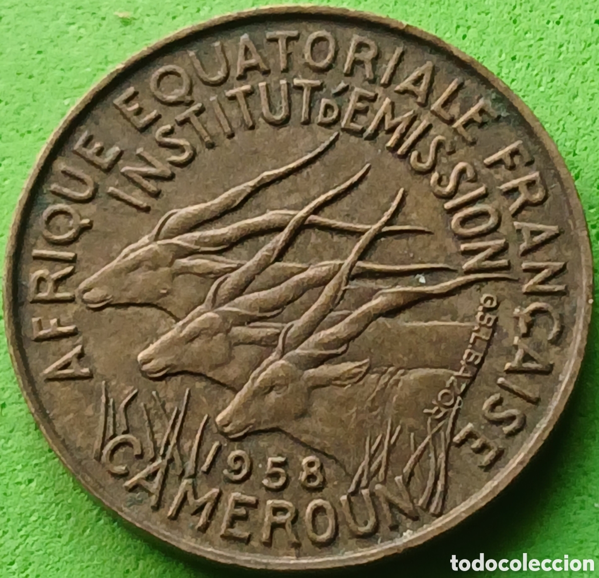 Monnaies anciennes d'Afrique: &Aacute;frica Ecuatorial Francesa ( Camer&uacute;n) 5 francos 1958 km#10