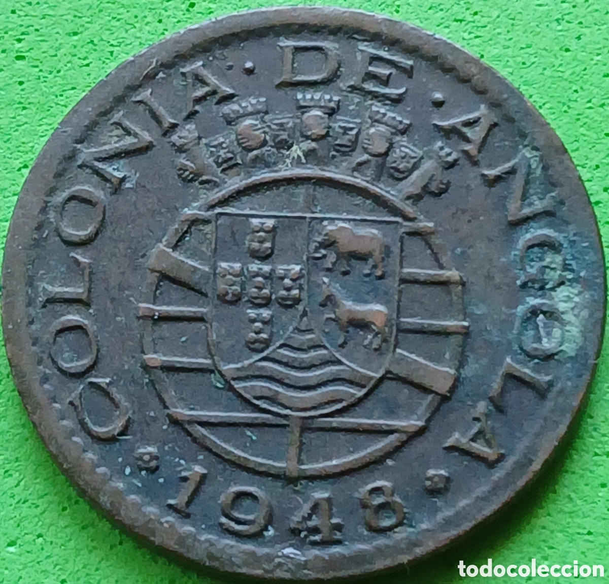 Old Coins of Africa: Angola 20 centavos 1948 km#71 Guerra de Restauraci&oacute;n de 1648