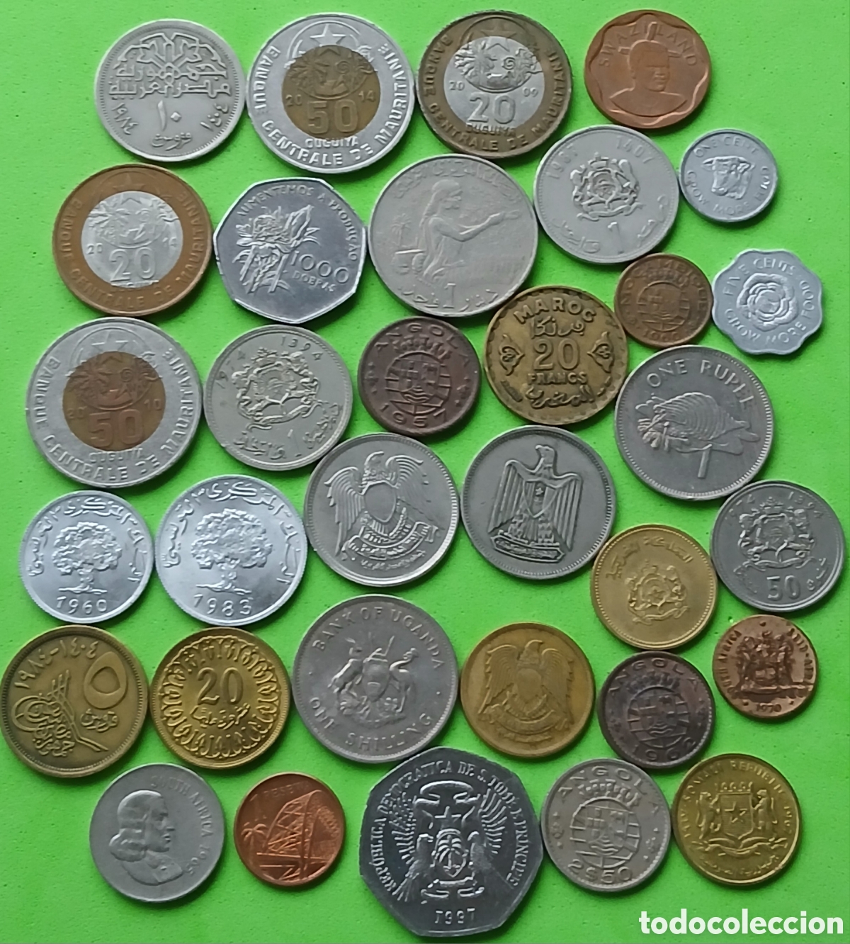 Alte M&uuml;nzen aus Afrika: &Aacute;frica lote 33 monedas/ 13 pa&iacute;ses/ diferentes fechas,valores. 1952-2014.