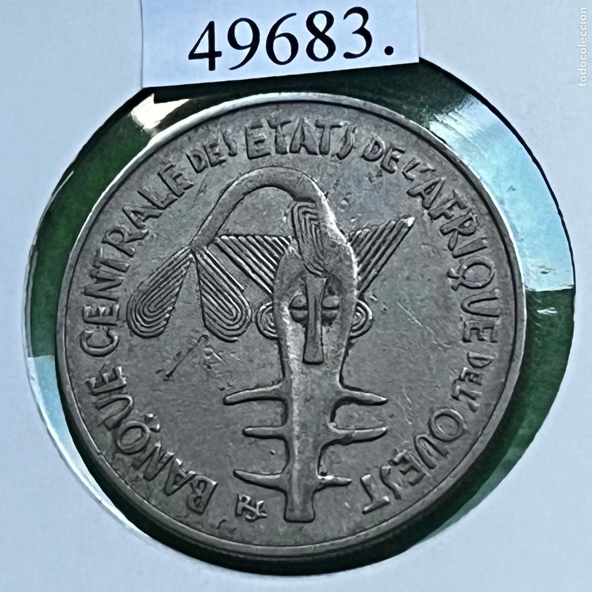 Monedas antiguas de &Aacute;frica: &Aacute;frica del Oeste francesa 100 francos 1974