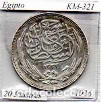 Monedas antiguas de &Aacute;frica: EGIPTO 1916 (2), 20 PIASTRES, KM-321, AG, EBC; 35,95 &euro; 1