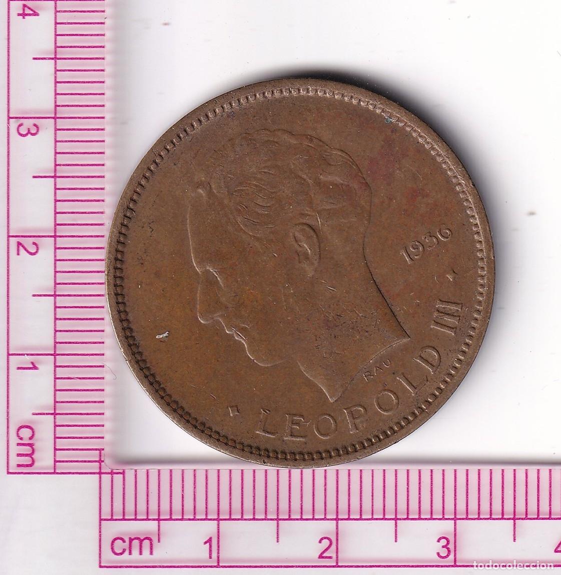 Monedas antiguas de &Aacute;frica: CR5133 MONEDA CONGO BELGA 5 FRANCOS LEOPOLDO III 1936 COBRE