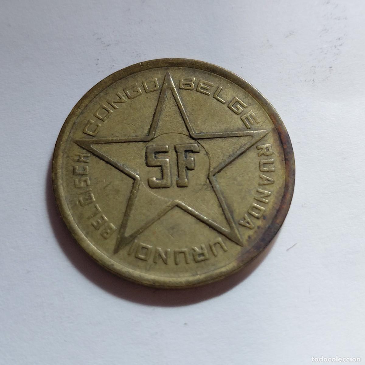 Monedas antiguas de &Aacute;frica: RUANDA URNDI - CONGO BELGA - 5 FRANCS 1952 KM1
