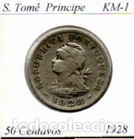 Monedas antiguas de &Aacute;frica: S. TOME Y PRONCIPE 1928 (2), 50 CENTAVOS, KM-1; 7,95 &euro; 1