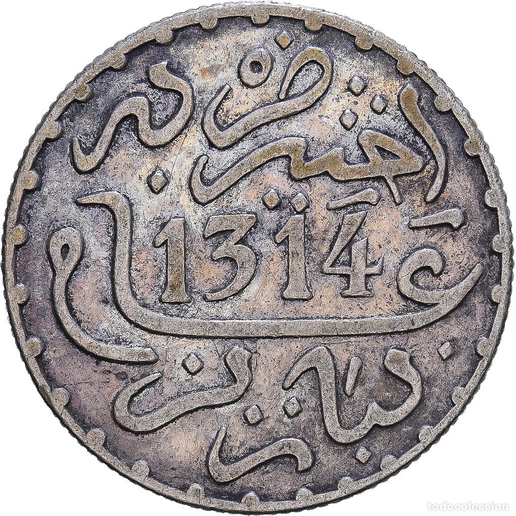 Monedas antiguas de &Aacute;frica: [#1547632] Marruecos, Moulay al-Hasan I, 1 Dirham, 1896/AH1314, MDP, Plata, MBC+