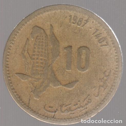 Monedas antiguas de &Aacute;frica: MARRUECOS. 1O C&Eacute;NTIMOS DE DIRHAM. 1987 - 1407. - Foto 1