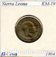Monedas antiguas de &Aacute;frica: SIERRA LEONA 1964, 10 CENTS, KM-19, CURCULADA; 1,95 &euro; 1