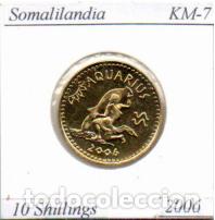 Monedas antiguas de &Aacute;frica: SOMALILANDIA 2006, 10 SHILLINGS, BA&Ntilde;O ORO, KM-7. SC; 2,95 &euro; 1