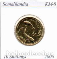 Monedas antiguas de &Aacute;frica: SOMALILANDIA 2006, 10 SHILLINGS, BA&Ntilde;O ORO, KM-8. SC; 2,95 &euro; 1