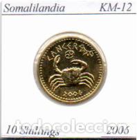 Monedas antiguas de &Aacute;frica: SOMALILANDIA 2006, 10 SHILLINGS, BA&Ntilde;O ORO, KM-12. SC; 2,95 &euro; 1