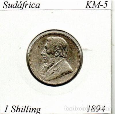 Monedas antiguas de &Aacute;frica: SUD&Aacute;FRICA 1894, 1 SHILLING, KM-5, AG, MBC; 8,95 &euro; 1