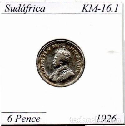 Monedas antiguas de &Aacute;frica: SUD&Aacute;FRICA 1926, 6 PENCE, KM-16.1, AG, EBC; 5,95 &euro; 1